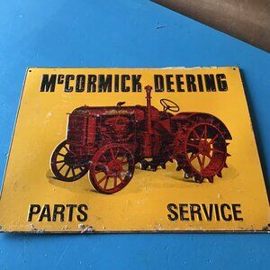 McCormick Deering Parts Service Metal Sign - Retro Sign - Man Cave Sign